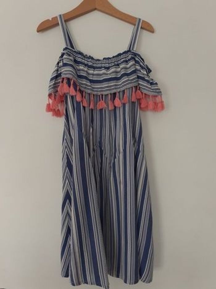 Robe fille été 8 ans / 10 ans bleu et blanc Page one young - photo numéro 3