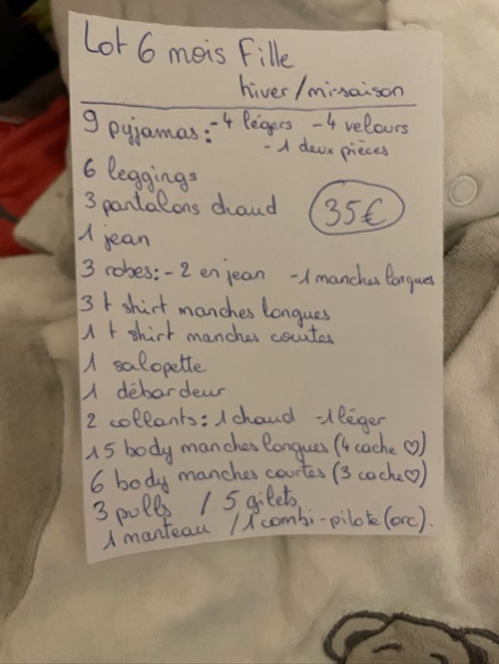 Lot 6 mois bébé fille