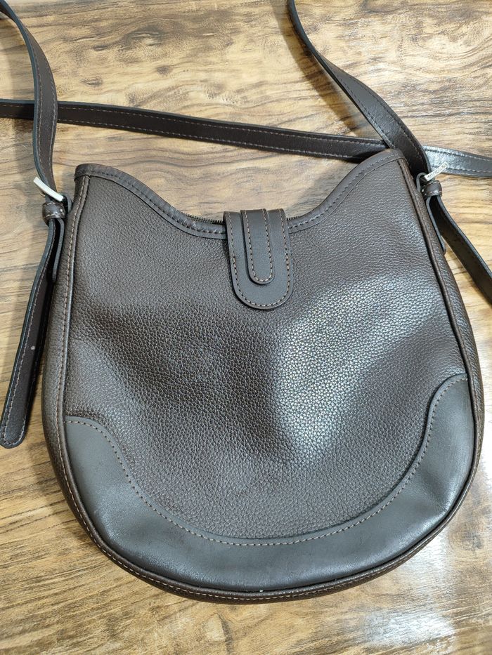 Sac à bandoulière Longchamp en cuir marron - photo numéro 3