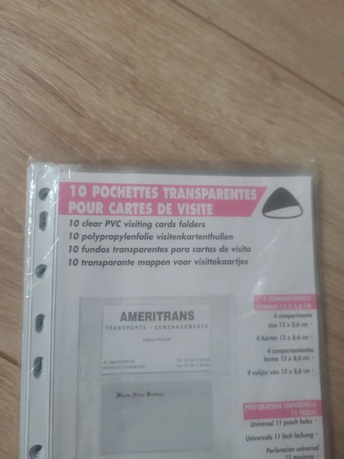 pochettes transparentes pour carte de visite - photo numéro 3