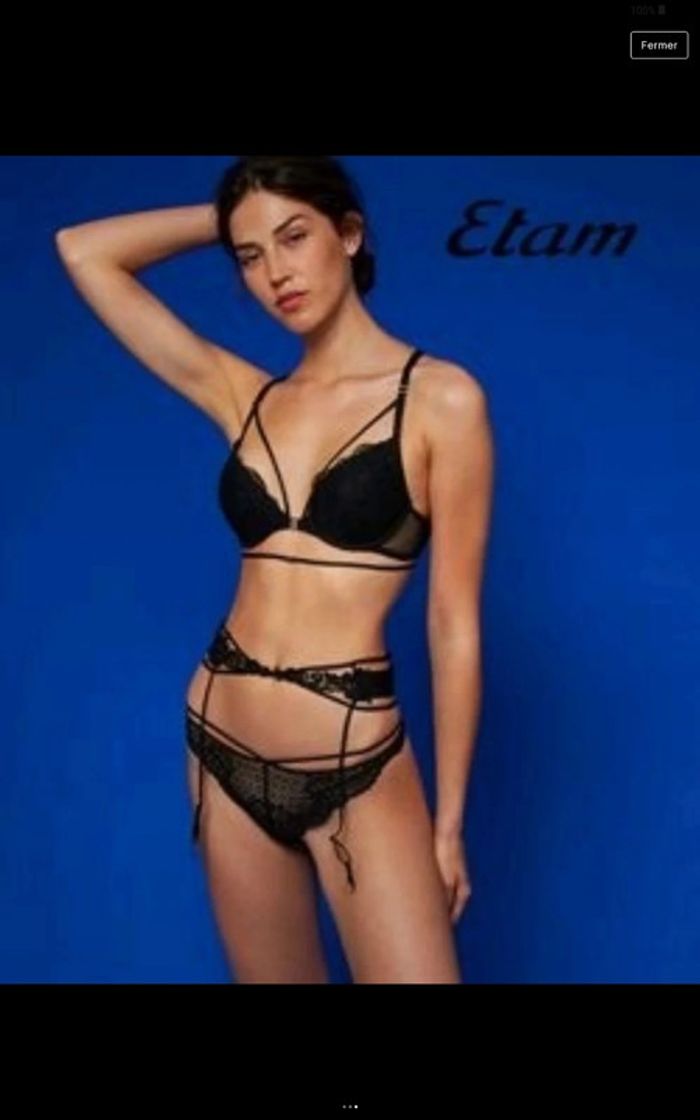 Soutien-gorge etam 90B lanières sexy noir - photo numéro 3
