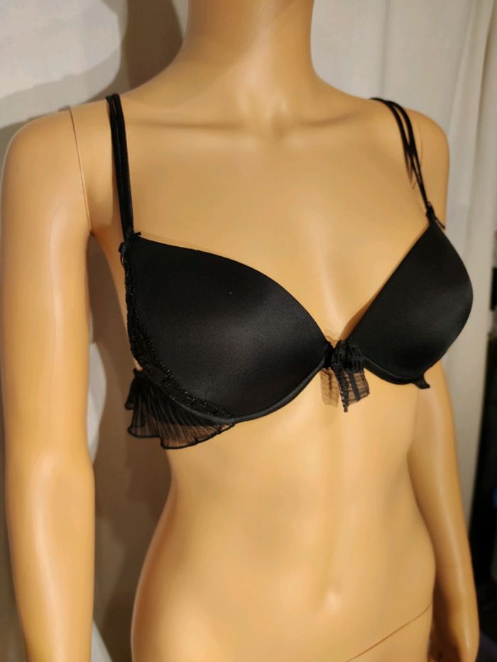 Soutien gorge à Coques Noir à froufrou _ T. 85B Eu / 70B Fr _ Darjeeling - photo numéro 5