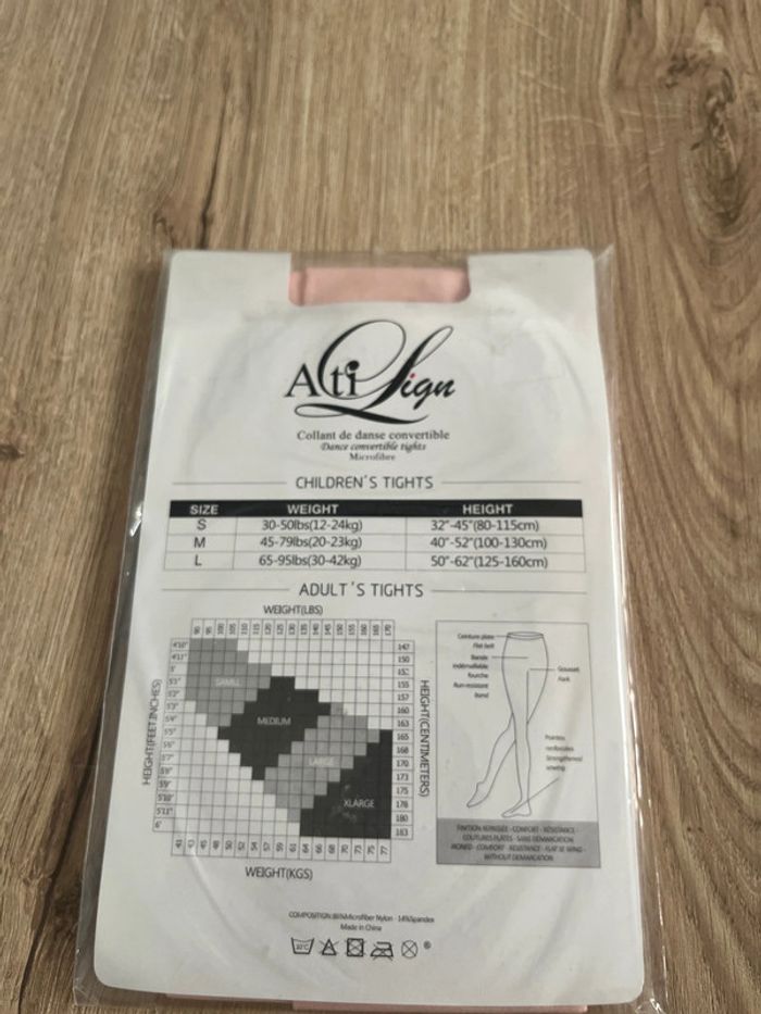 Collant de danse convertible microfibre rose taille L enfant neuf - photo numéro 2