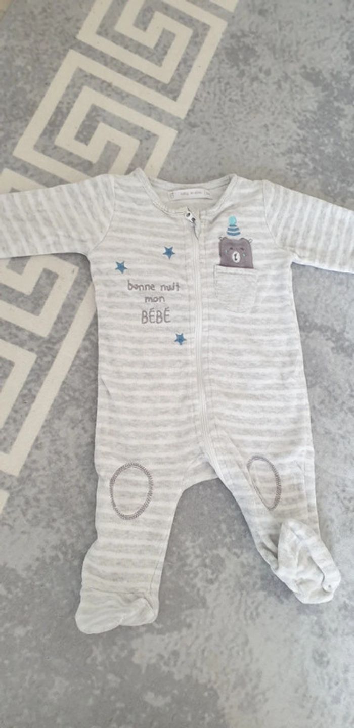 Grenouillere bebe garcon a zipper 3mois