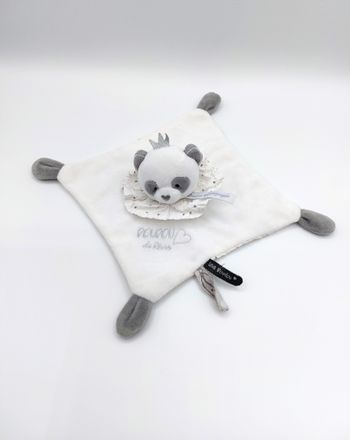 Doudou et Compagnie plat panda blanc gris love doudou de rêves étoile plume peluche