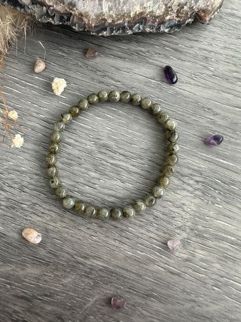 Bracelet perles en labradorite de Madagascar - Pierre naturelle