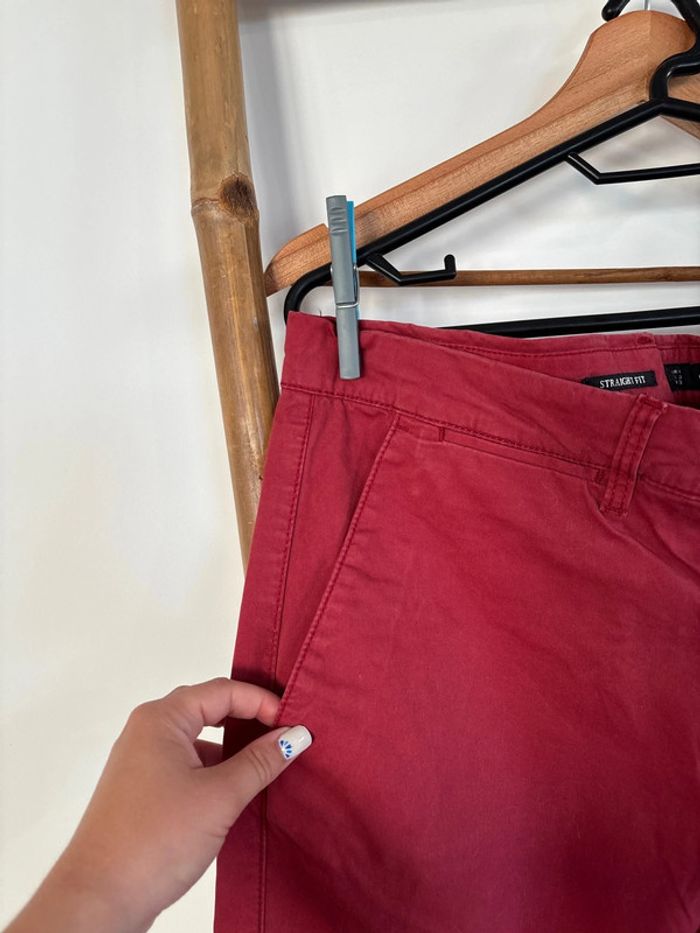 Pantalon chino rouge bordeaux Celio taille 48 - photo numéro 5