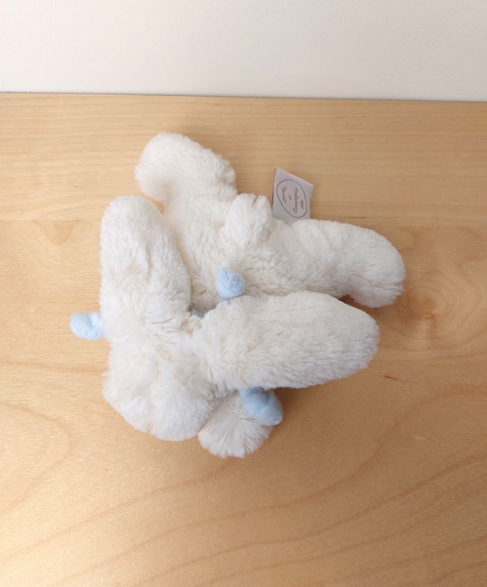 Peluche lapin blanc Doudou et compagnie bleu bonbon 15 cm DC2673 Philips Avent - photo numéro 6
