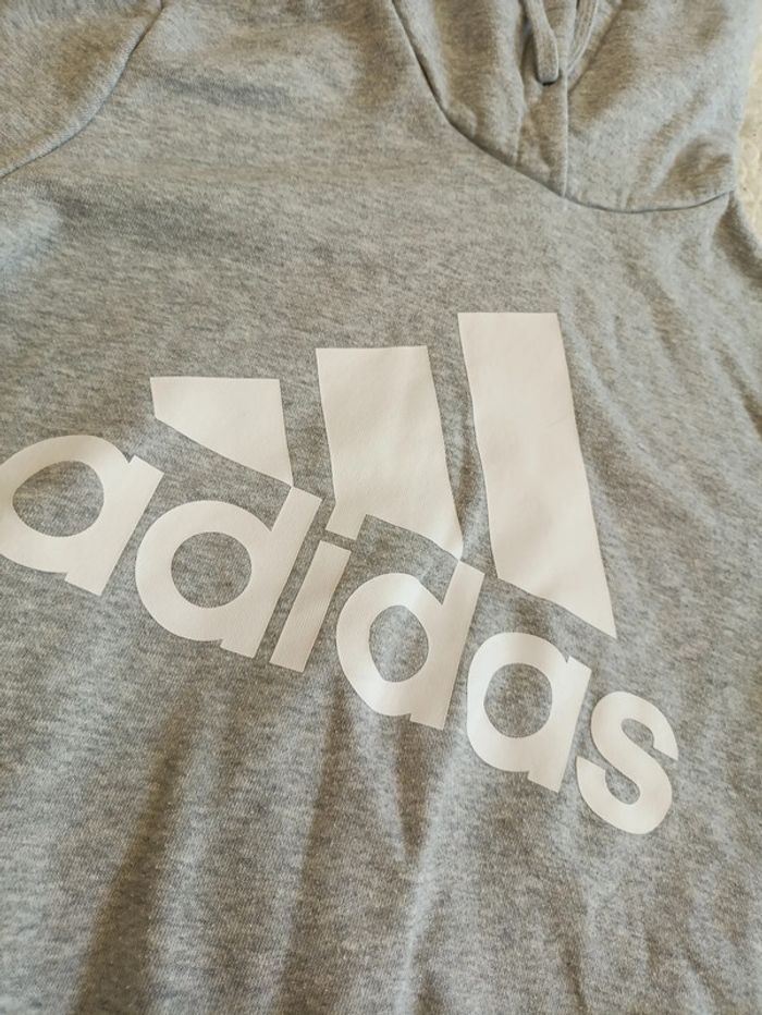 NEUF Sweat capuche gris Adidas – T. XS - photo numéro 2