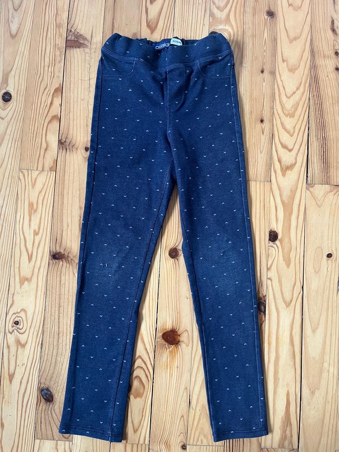 Jegging bleu cœurs Okaïdi 8 ans