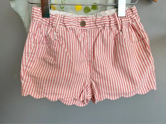 Ensemble tee shirt Émile et Ida + short Cyrillus fille 2-3 ans Tbe - photo numéro 3