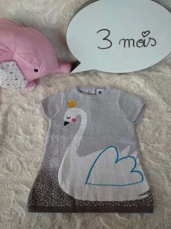 Robe Pull Fille 3 mois Cygne Z Grain de blé
