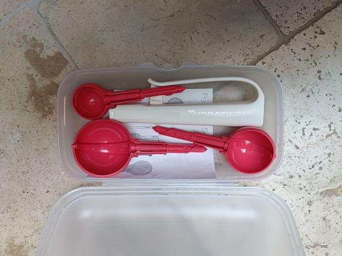 Neuf, Tupperware, set de cuillère portion avec boîte rangement en cadeau - photo numéro 4