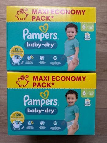 160 couches Pampers baby dry taille 6