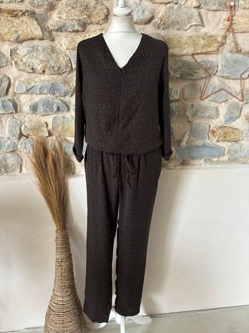 Combinaison noire à motifs camaïeu L