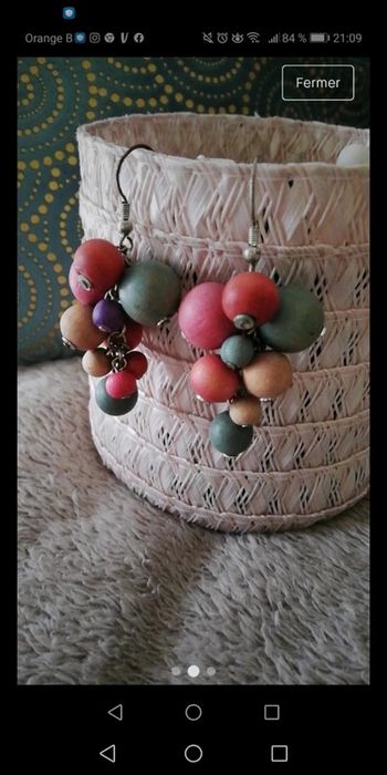 Boucle d oreille en bois