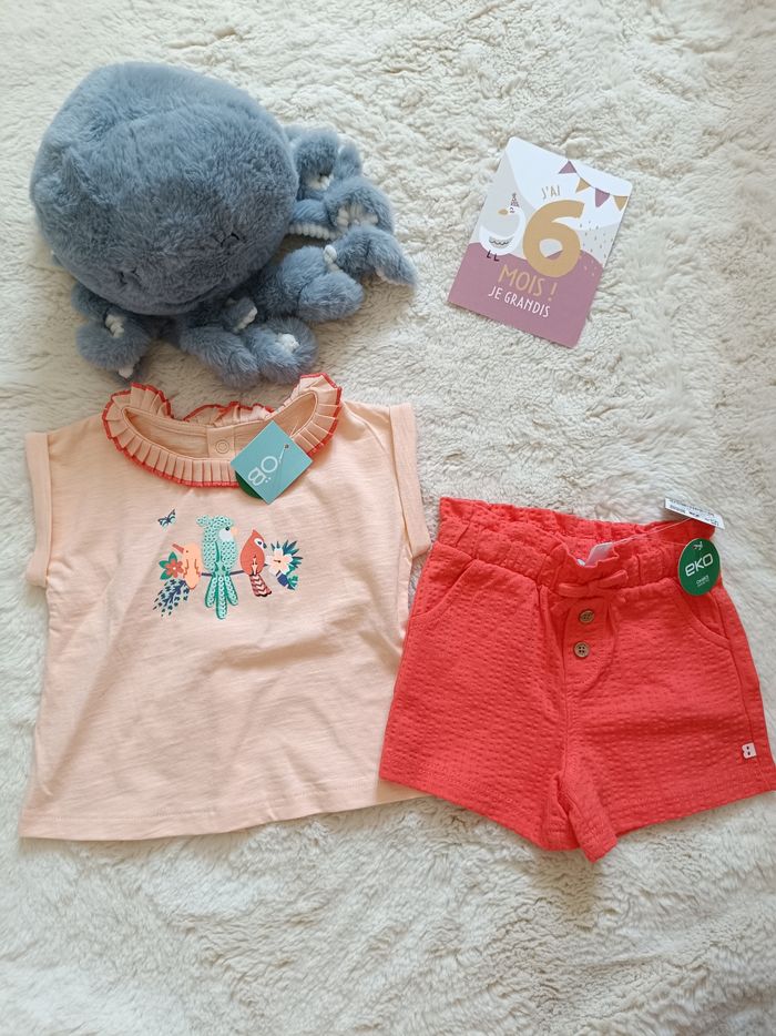 Ensemble Tee shirt- short 6 mois obaibi