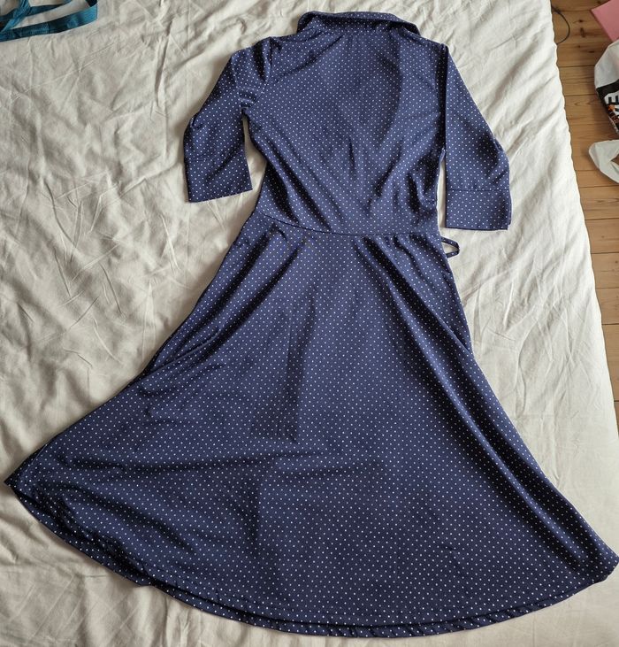 PHARD Robe Patineuse Polyester Bleu Marine à Pois Taille S - photo numéro 2