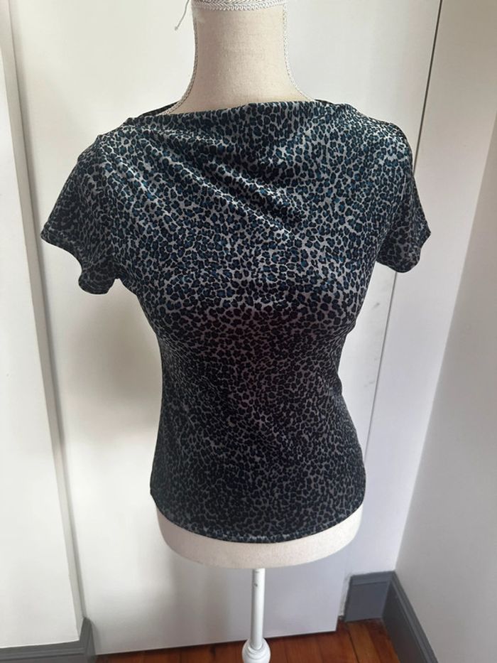 T-shirt col bateau motif panthère Taille XS 🐆