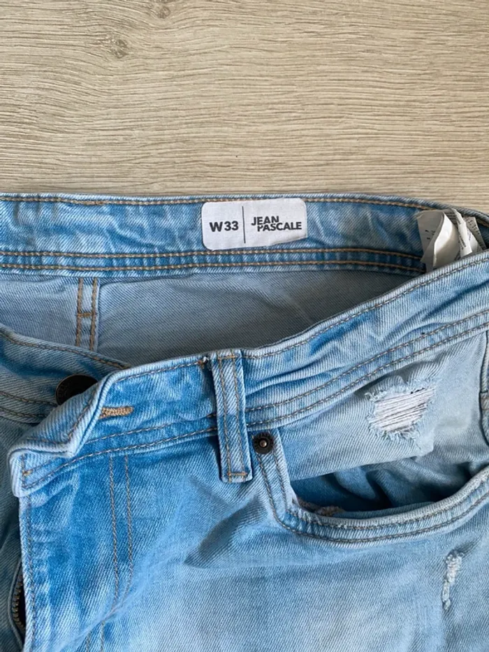 Jeans troué bleu clair Jean Pascale - photo numéro 2