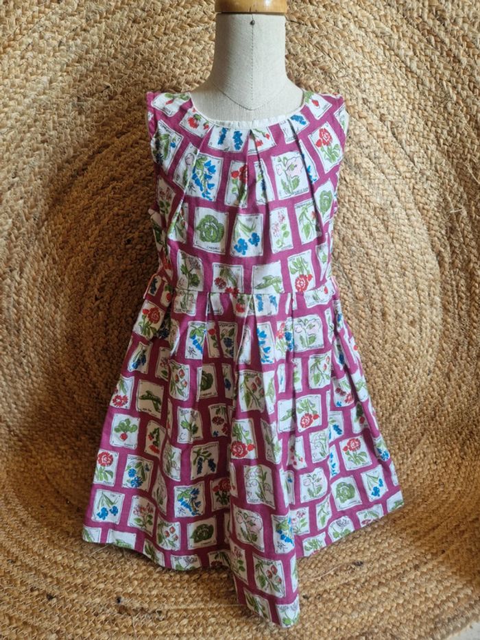 Jolie robe fleurie en lin fille mini boden 3ans - photo numéro 2