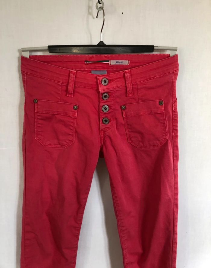 Jean rose vif taille basse slim Please taille Small / 34 36 très bon état - photo numéro 3