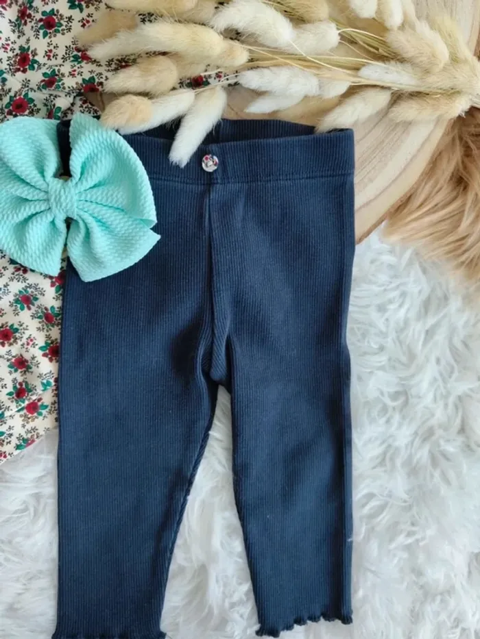 Ensemble pull fleuri+legging et bandeau cheveux sergent major fille 9 mois 🎀 - photo numéro 4