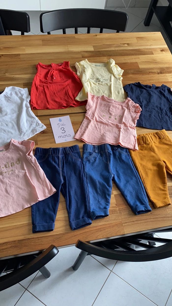 Lot de pantalons et t-shirts