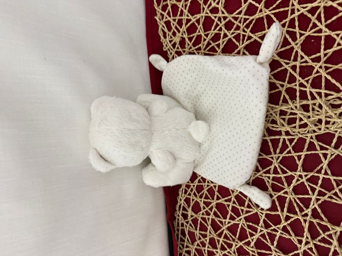 Doudou Peluche Ours Blanc Gris Mouchoir Ours Lune Etoiles Simba Toys - photo numéro 4