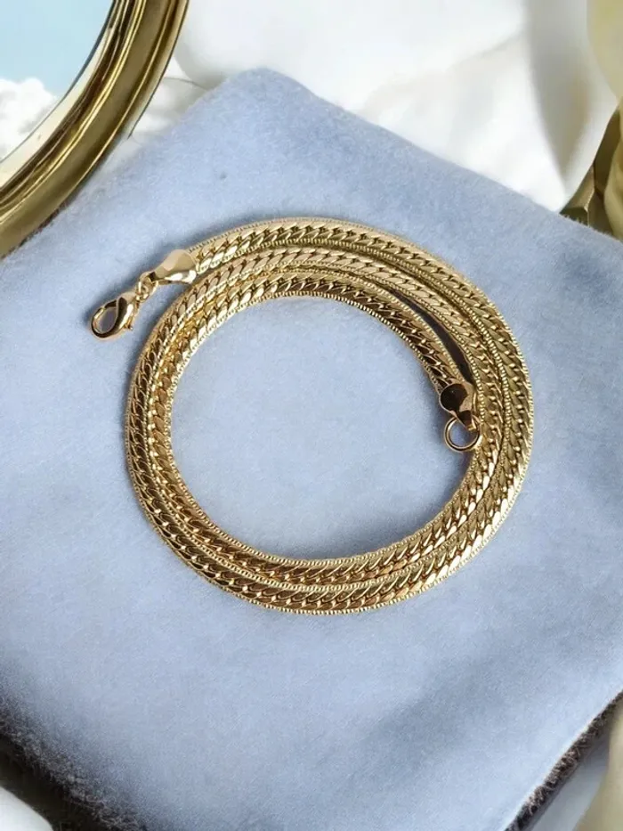 chaîne maille anglaise en plaqué or vintage