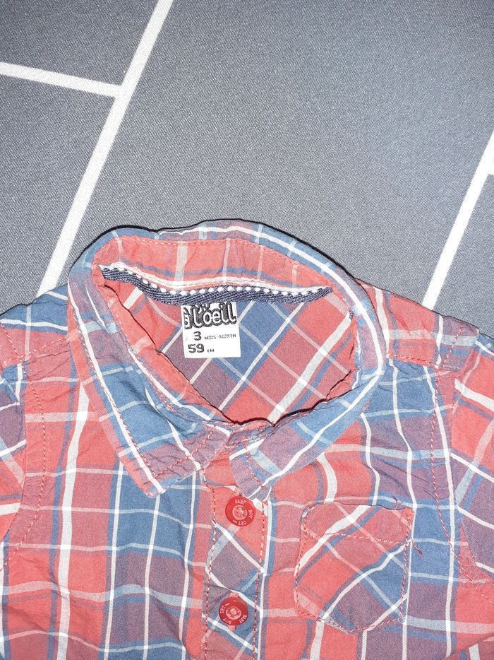 Chemise garçon manches courtes 3 mois - photo numéro 2