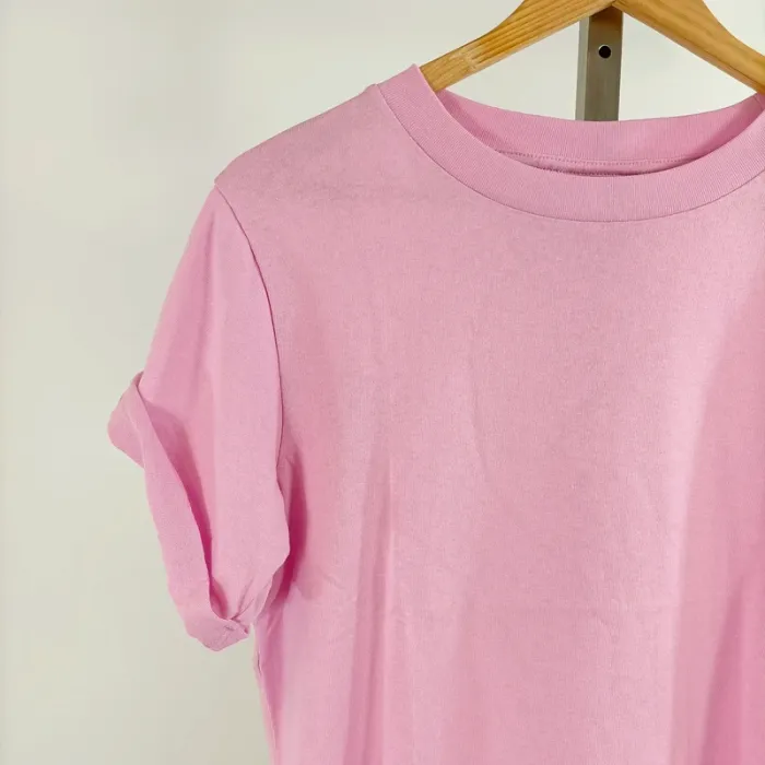T-shirt rose uni Topshop manches courtes basique casual taille 38/40 coton A1341 - photo numéro 3