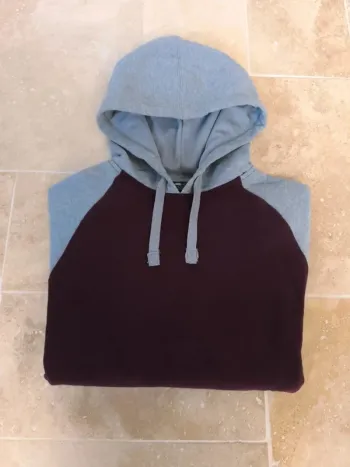 Sweat capuche bordeaux gris starter excellent état XL homme