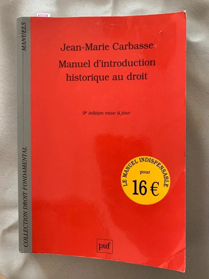 Manuel d’introduction historique au droit tbe 9eme édition