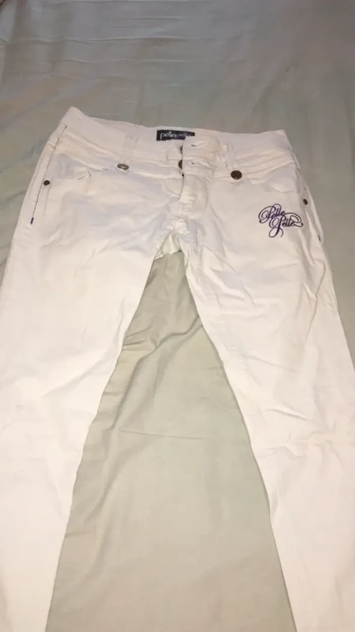 Jean / pantalon slim blanc - photo numéro 9
