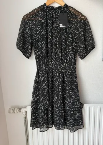 Robe noire courte The Kooples col rond à pois