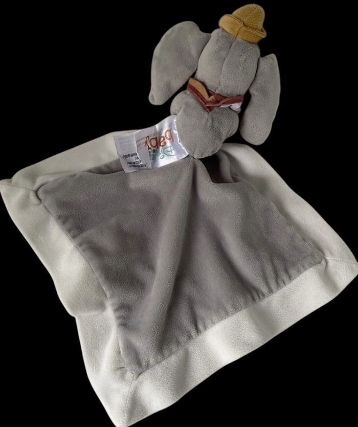 ❤️ Doudou Plat Dumbo Disney Nicotoy Simba Toys Éléphant Gris Mouchoir - photo numéro 2