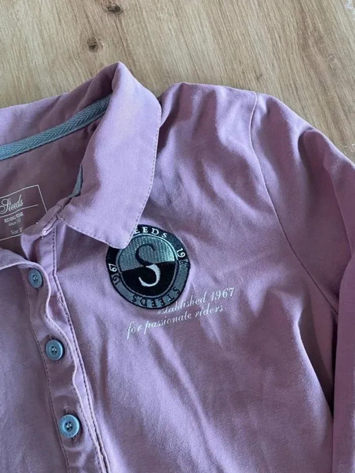 Polo manches  longues Steeds  – Taille XS  – Très  bon  état  – Rose - photo numéro 2