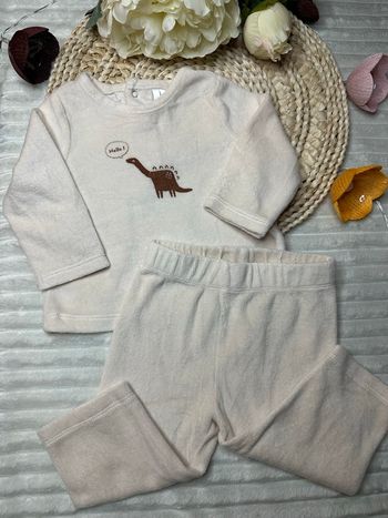 Pyjama 2 pièces Orchestra crème en velours 12 mois 