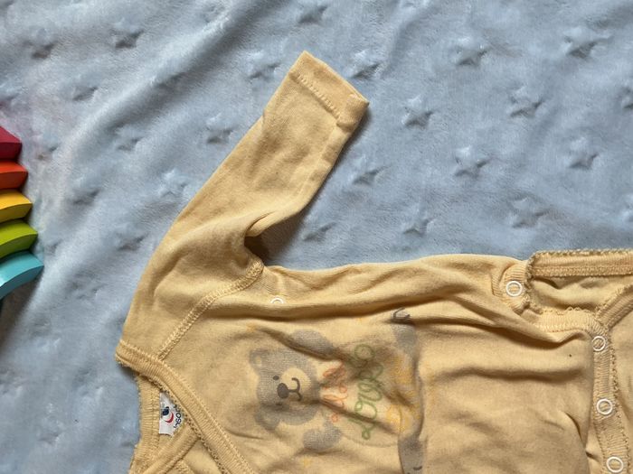 body manche longues jaune ouverture devant absorba 1 mois - photo numéro 7