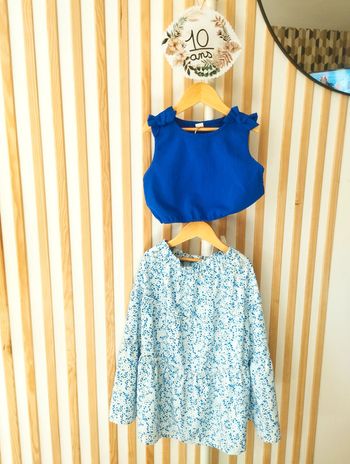 Ensemble bleu jupe débardeur neuf 10ans