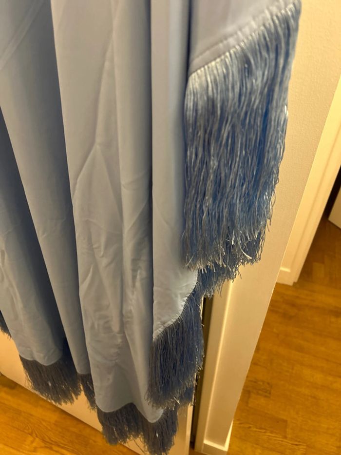 Robe, longue bleue à frange, taille XL - photo numéro 5