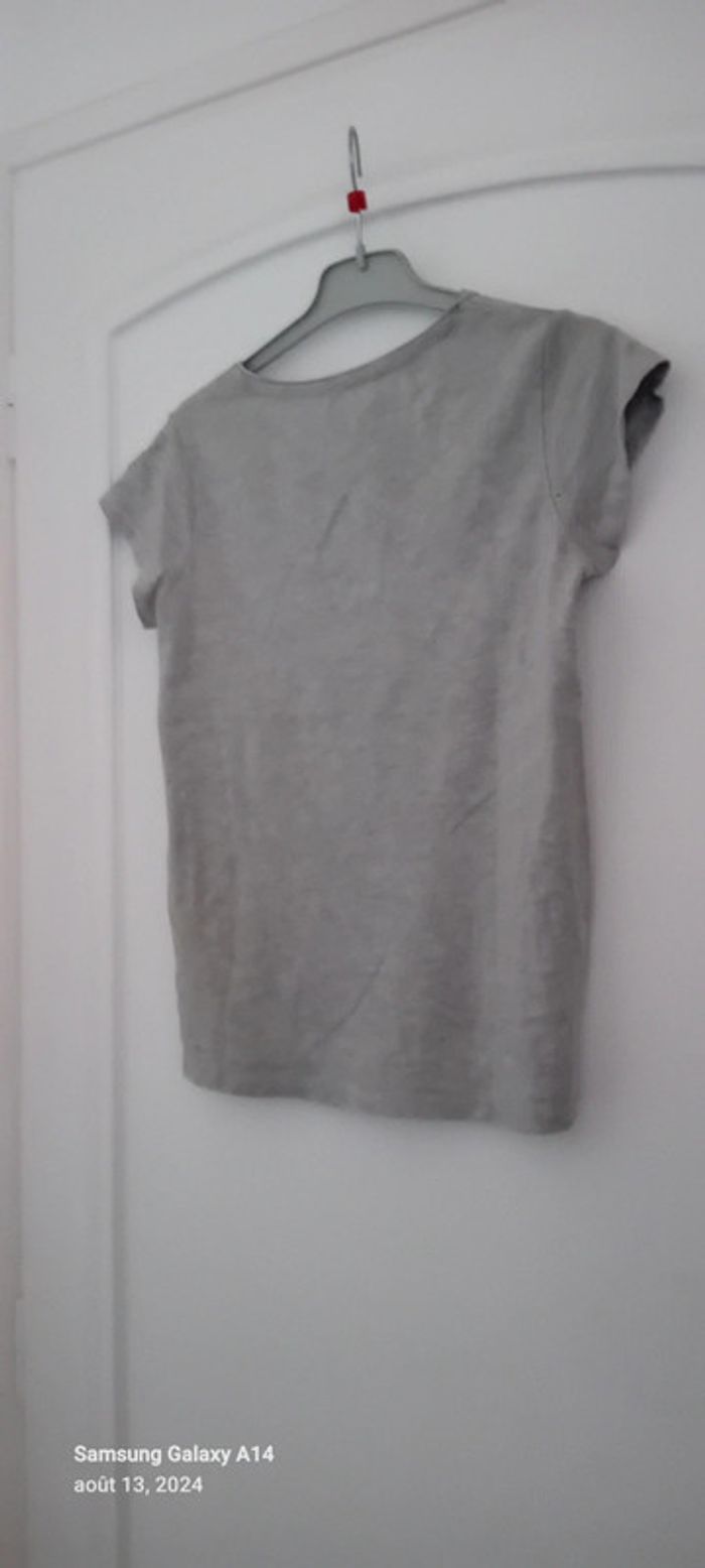 Tee shirt motif zèbre avec sequins et pampilles gris fille 10 ans vert baudet - photo numéro 6