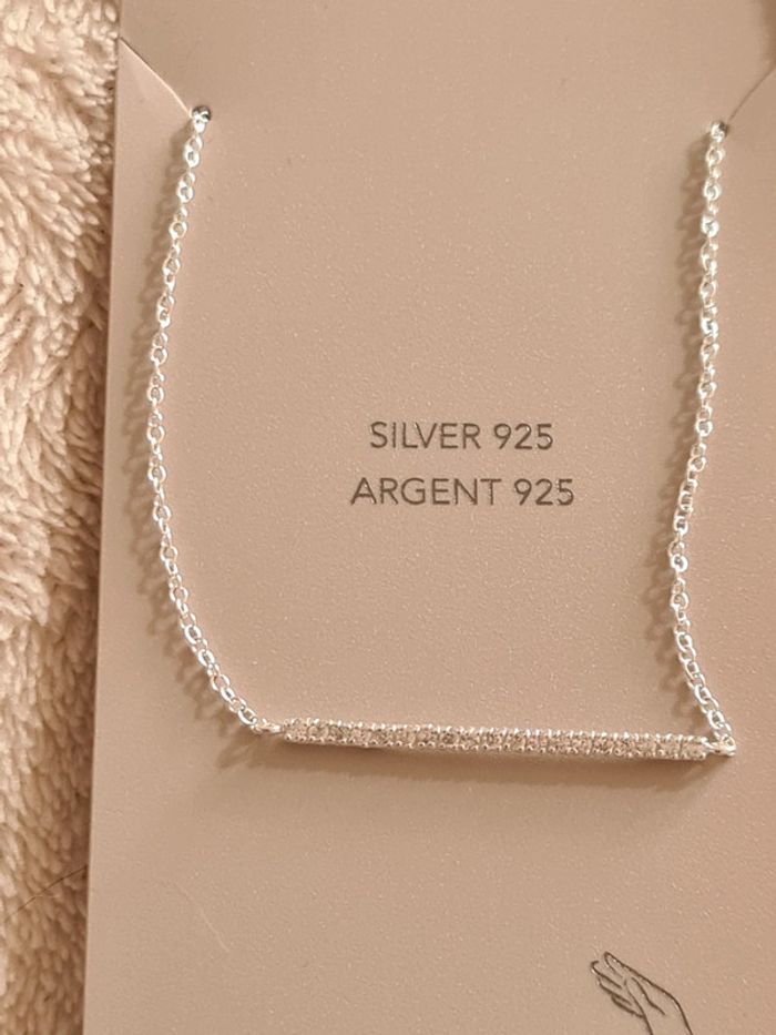 Bracelet en argent avec barrette strassée - photo numéro 3