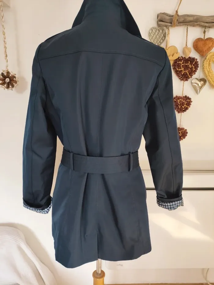 💋 trench court imperméable à doublure constastante vichy 🌀 neuf - photo numéro 7