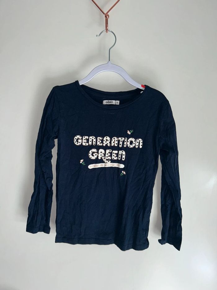 T-shirt à manches longues bleu marine - 8 ans - Gémo