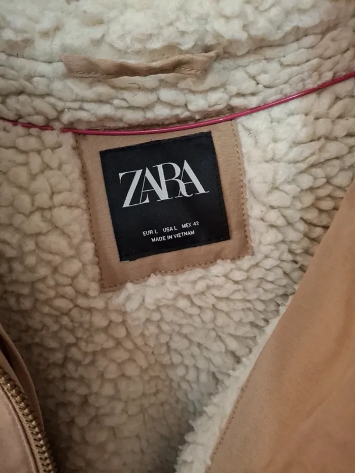 Manteau beige foncé TL Zara - photo numéro 3