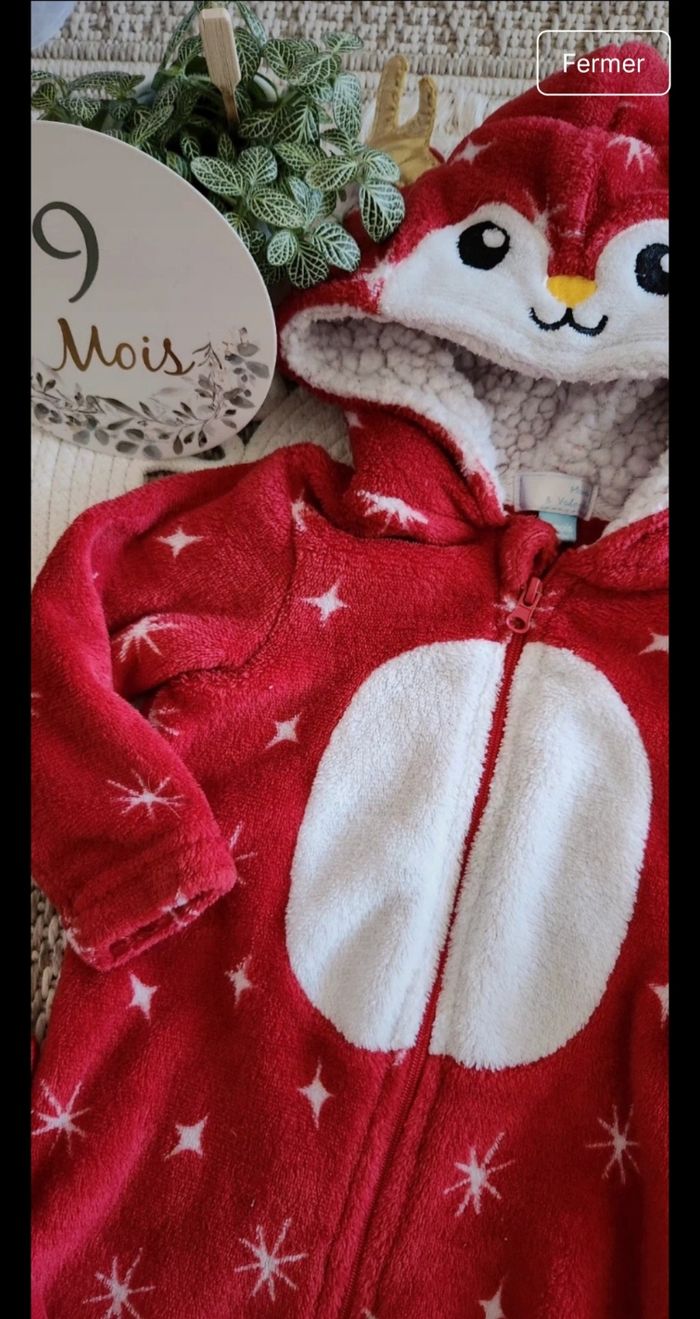 Pyjama Combinaison Bébé Garçon 9mois Rouge - photo numéro 3