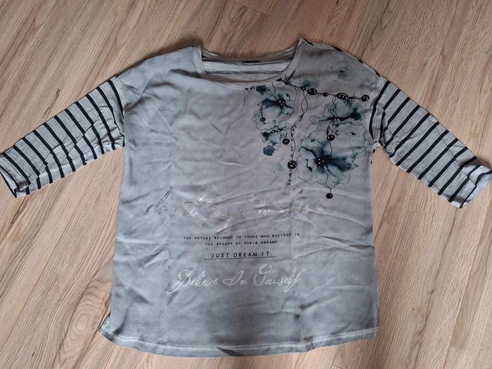 Haut gris manches 3/4 Street One taille 42