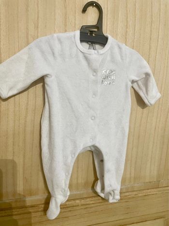 Pyjama chauds dors-bien velours ouverture avant - 1 mois